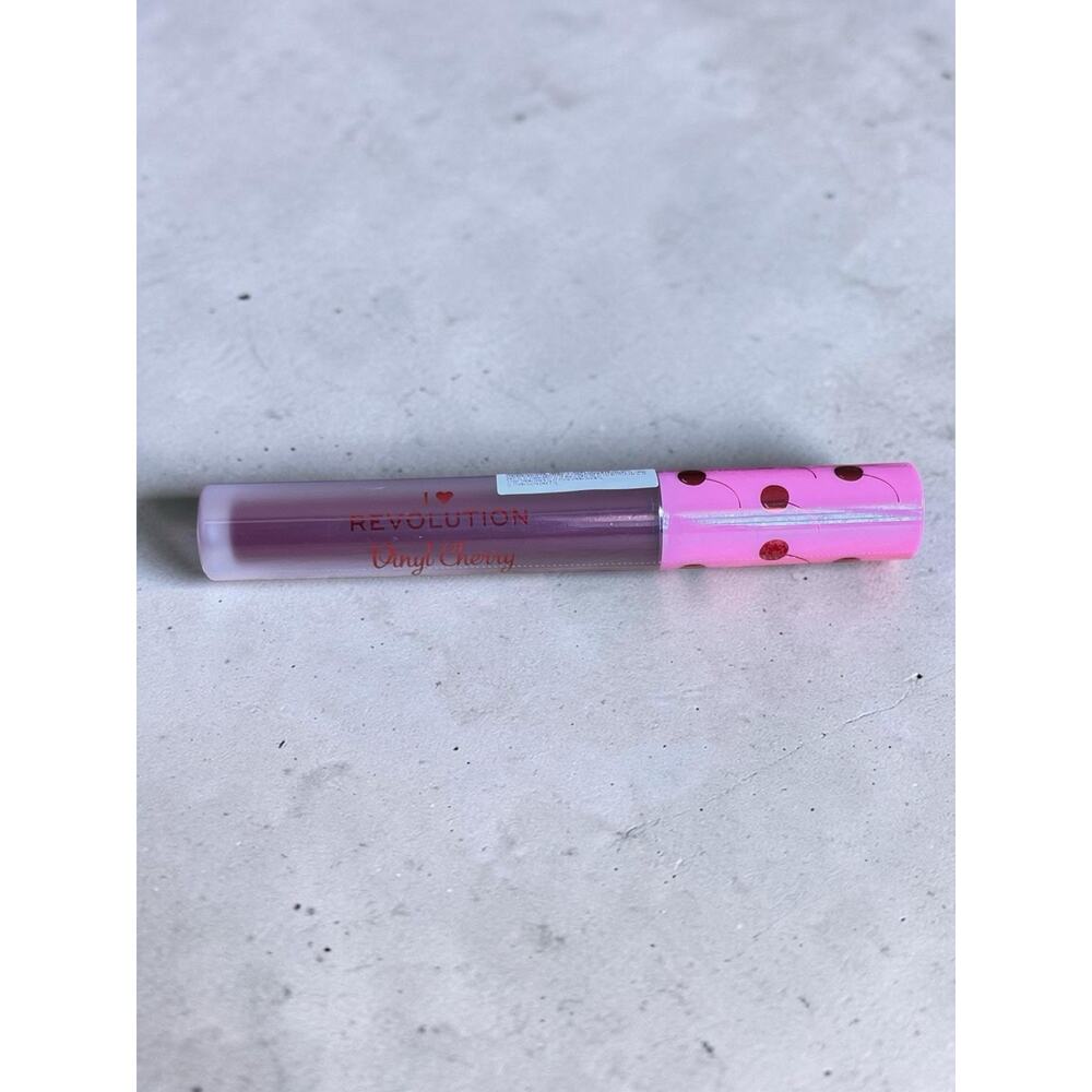 I Heart Revolution Vinyl Cherry Liquid Lipstick Black Forest Deep Burgundy